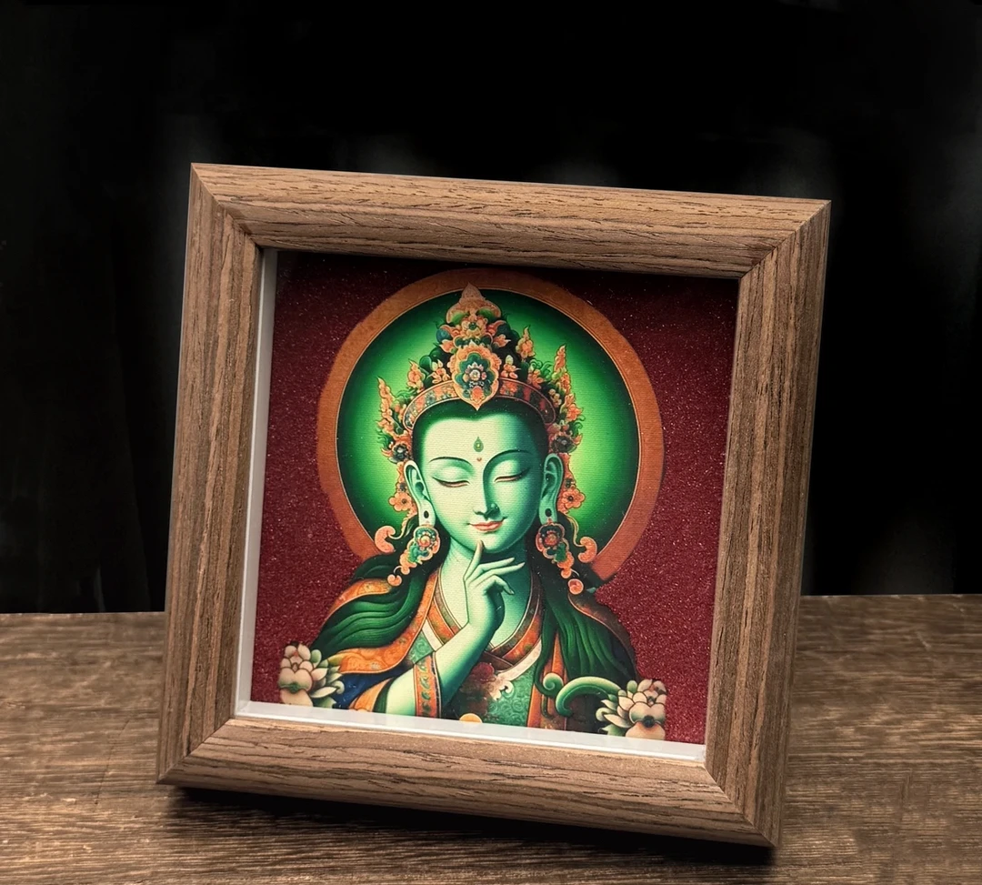 含辰砂工艺品朱砂手绘唐卡摆件