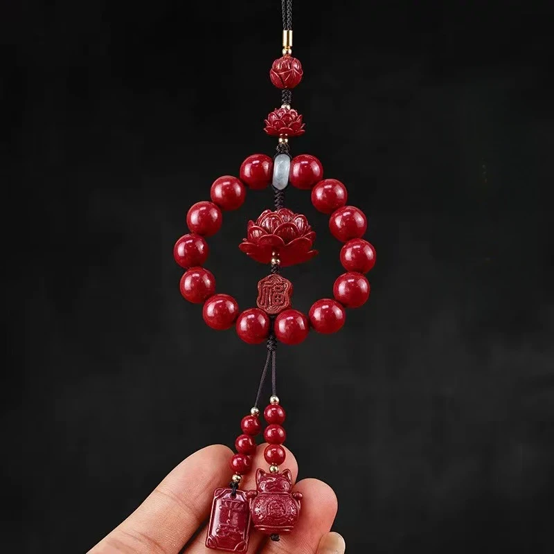 天然辰砂平安车载挂饰挂件（无礼盒）0611