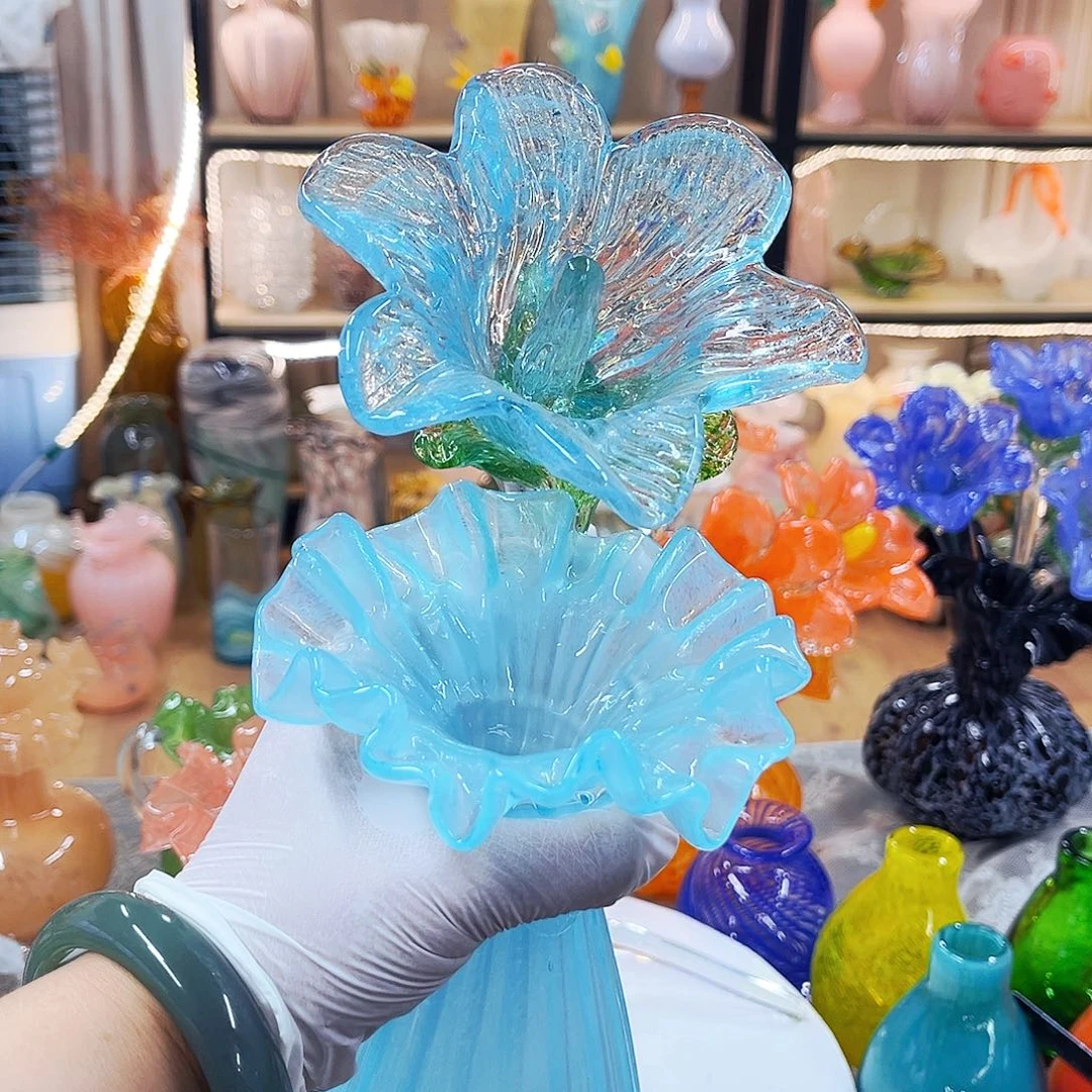 Z***9琉璃一花1瓶家悦琉璃工艺品