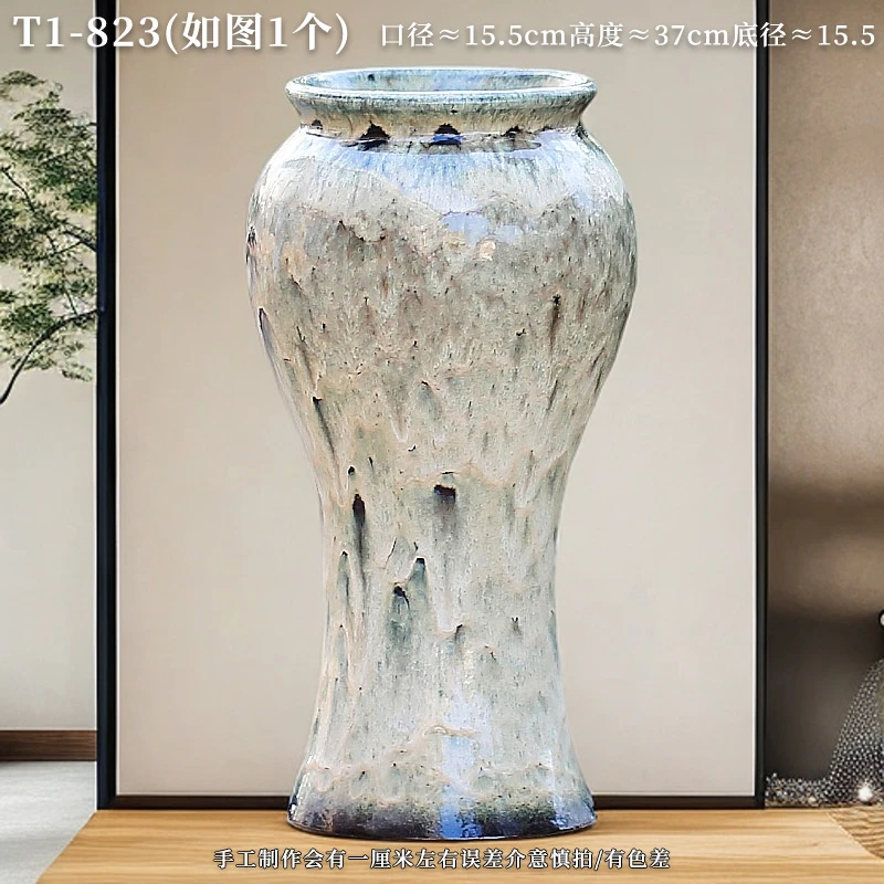 T1-823宜兴紫砂粗陶紫砂百合竹芭蕉叶龟背竹客厅千年木龙血树花盆