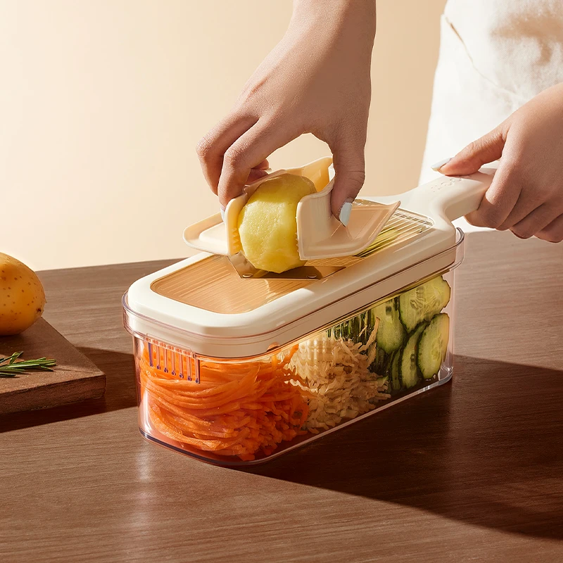 优勤免换刀擦丝器土豆丝刨丝器厨房家用不伤手多功能切片切丝神器