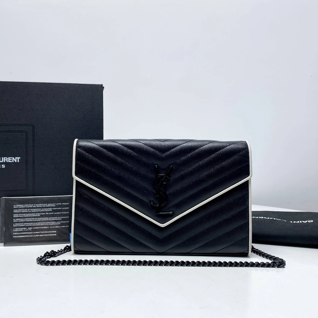 95新 YSL/圣罗兰 思斯亲用 ysl黑色斜挎包 LM2798