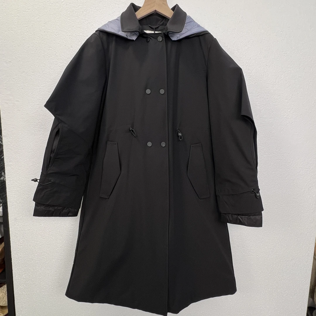 【1264】傅大仙 1139艾系列[2197]异色帽羽绒中长款时尚百搭