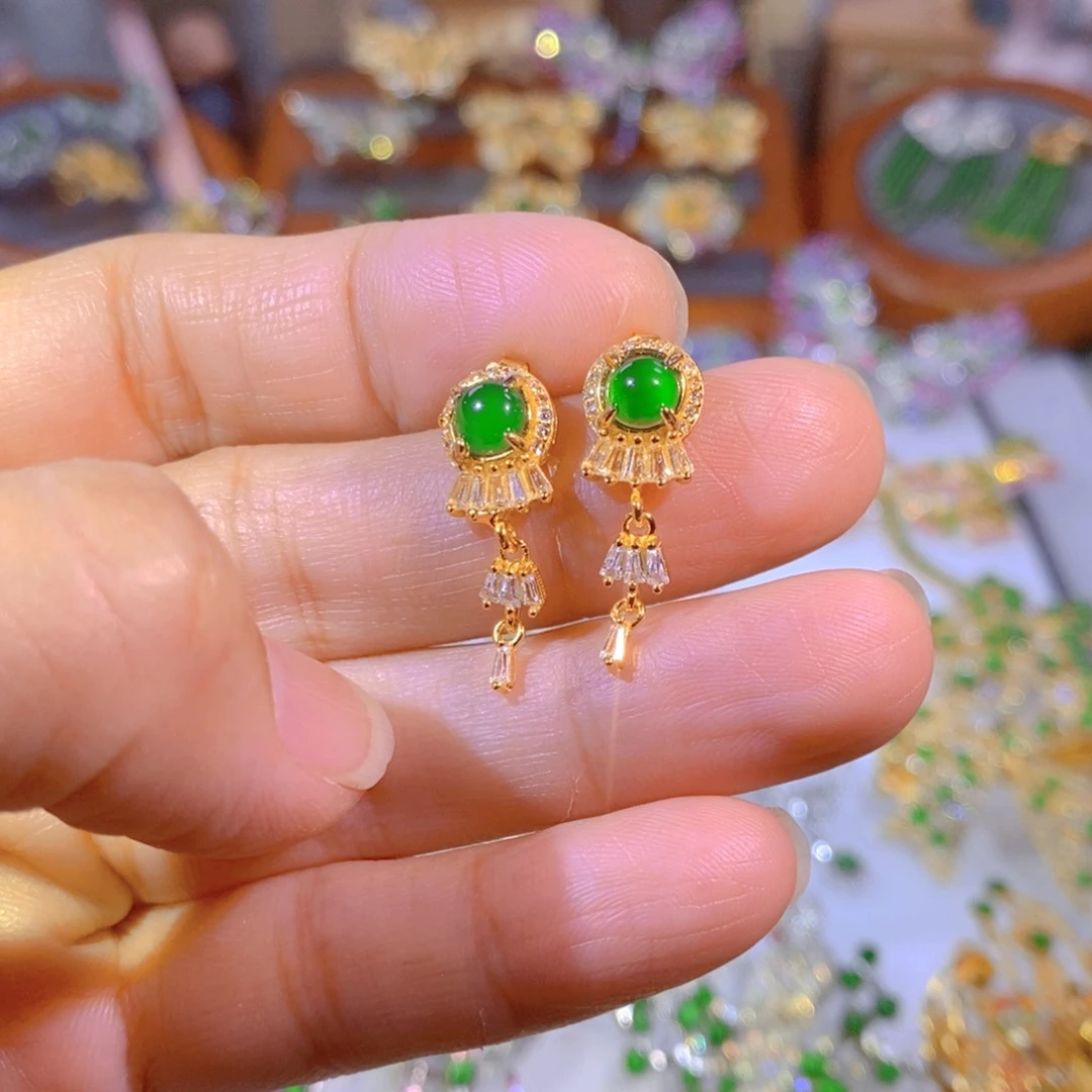 银S925镶嵌把件翡翠