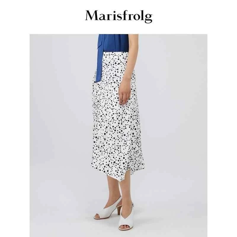 【晨晨甄选】Marisfrolg/玛丝菲尔新款中长款波点半身裙