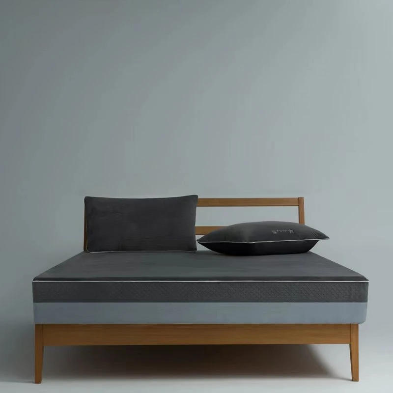 【晴美】既感绒第二代保暖透气单床笠床垫保护套-摩登灰