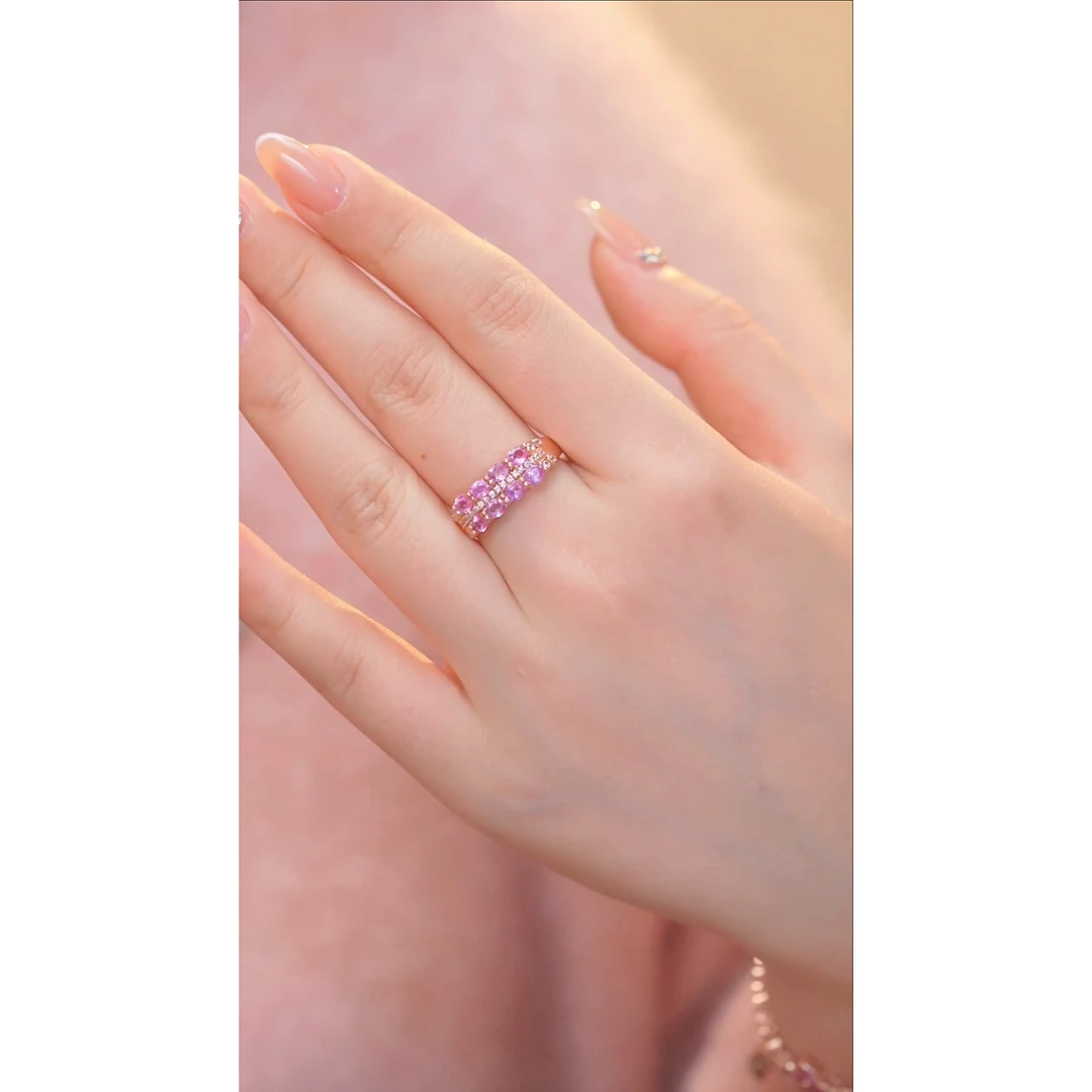 彩色蓝宝石戒指未镶嵌@@E7650