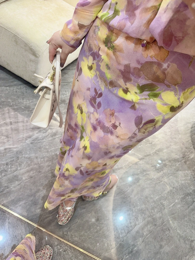 DC【不负韶华】时尚气质百搭显瘦休闲复古印花扎染修身半身裙