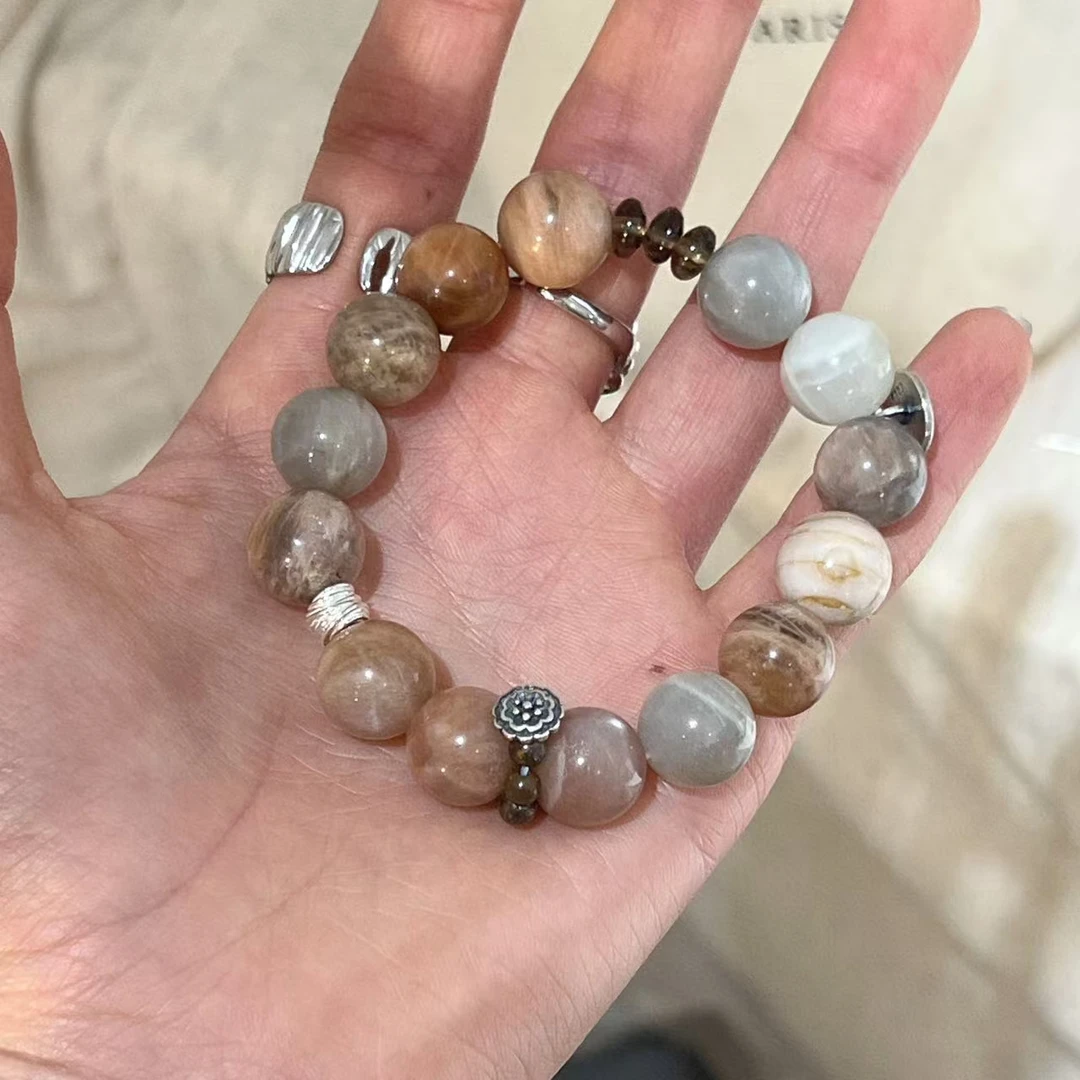 925银手链 JIUJIU【粉雾】通勤百搭简约珠珠手串1218