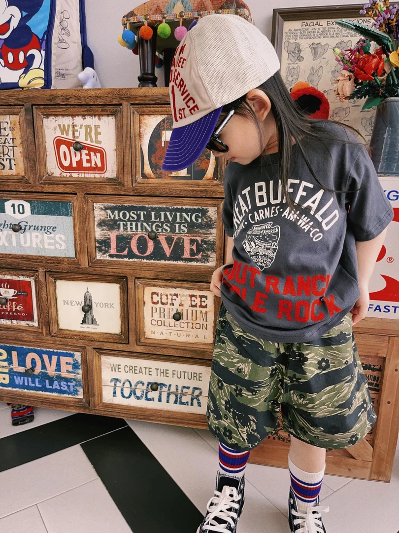 坏坏家新款男女童日系短袖t恤重工儿童圆领体恤