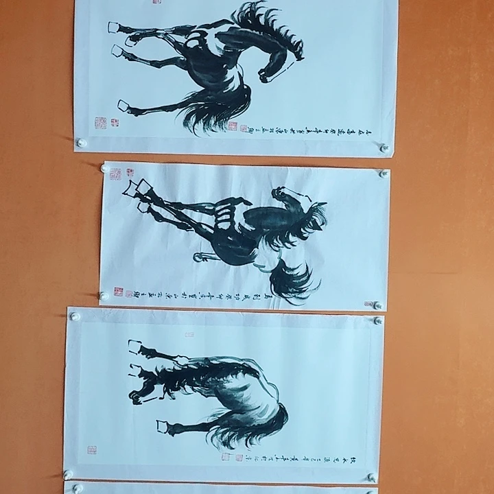 国画黄春香马四条屏100/50/4