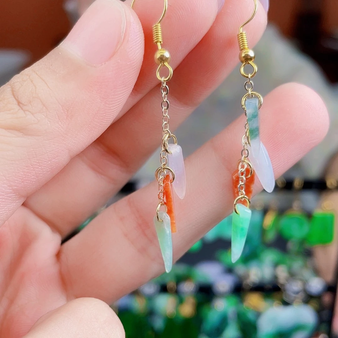 翡翠未镶嵌耳饰饰品