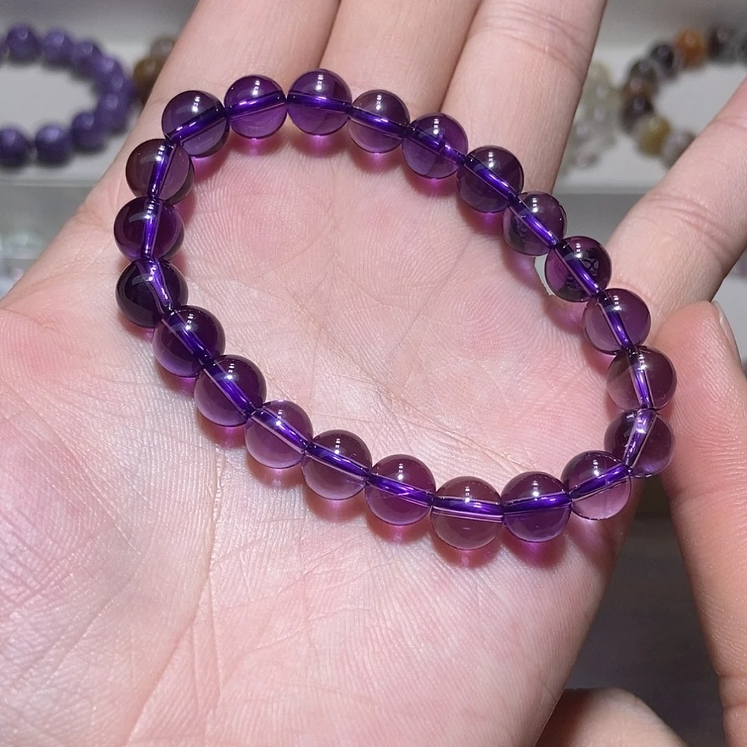 水晶未镶嵌手链巴西帝王紫紫水晶8.9
