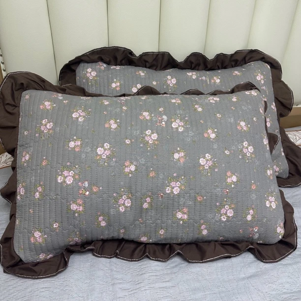 【四季通用】水洗棉荷叶边枕套