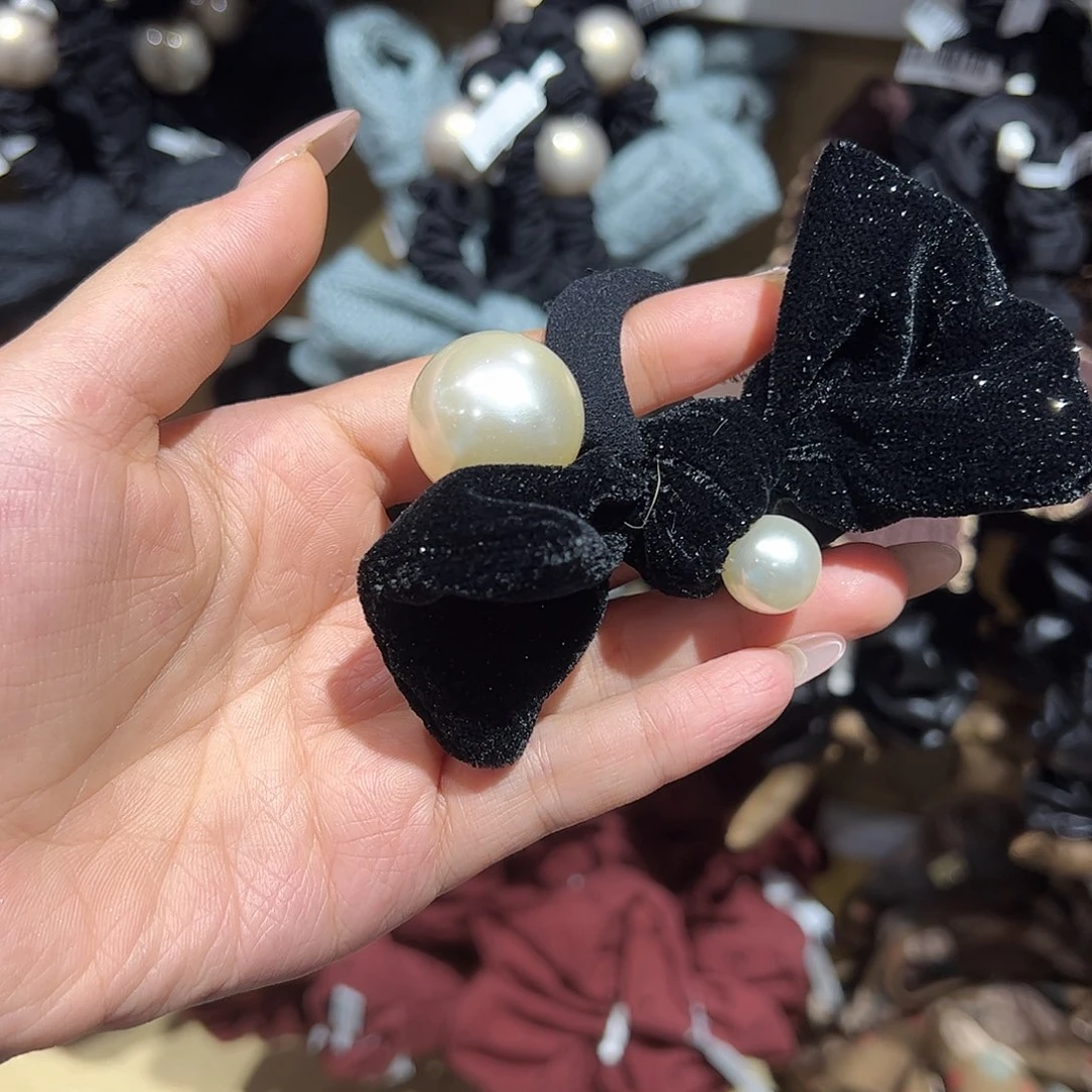 布艺铁合金珍珠发圈