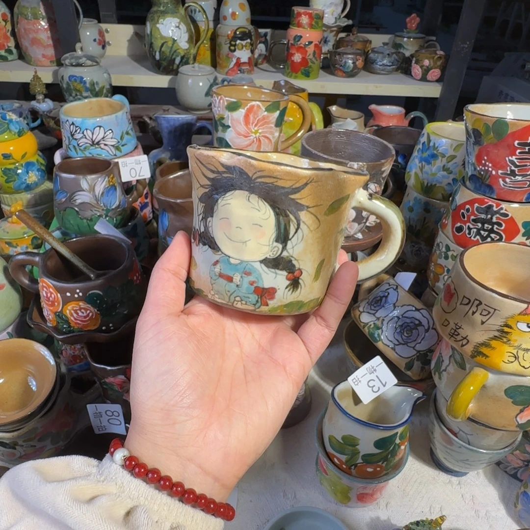 景德镇手工陶瓷釉下彩紫砂微瑕96