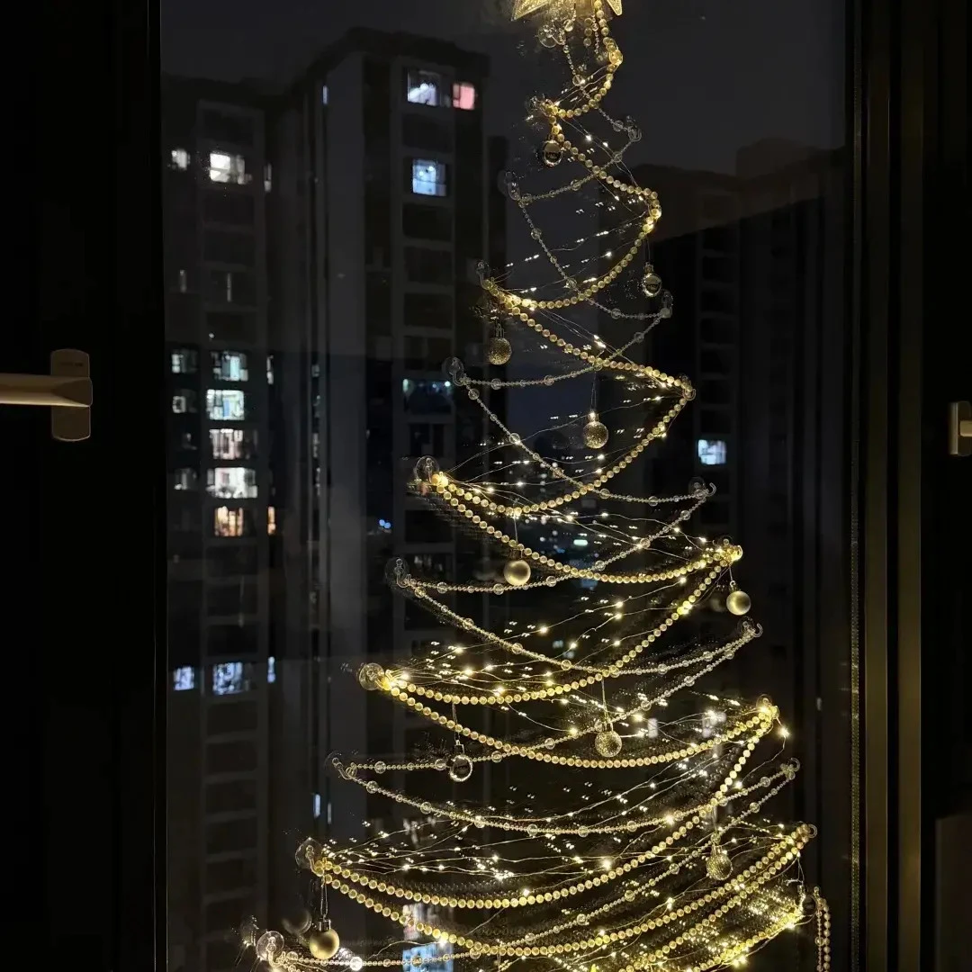 【川上】圣诞节客厅落地窗户diy圣诞树挂件道具圣诞节氛围场景布置