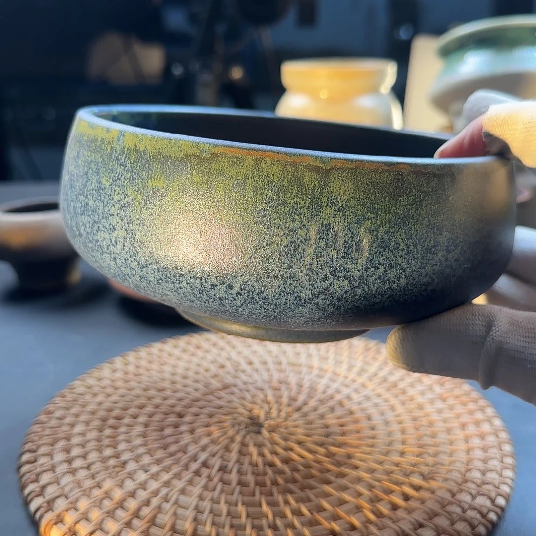 瓷片景德镇手工花盆