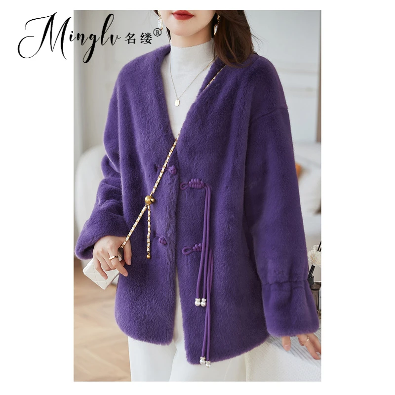 名缕女装时尚2025秋冬季新款高级感毛毛大衣气质优雅外套小个子女