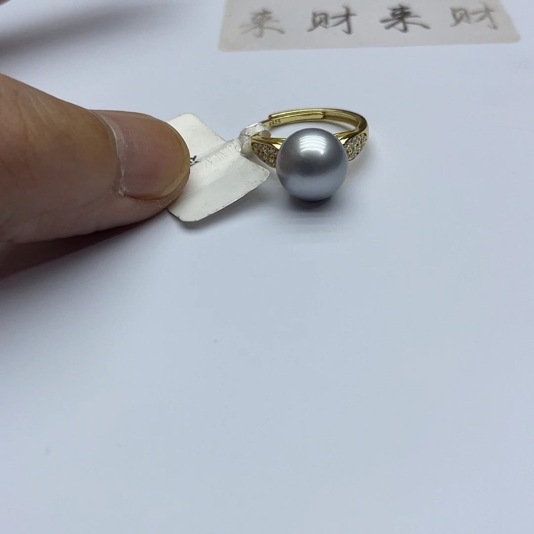 海水珍珠银S925镶嵌戒指