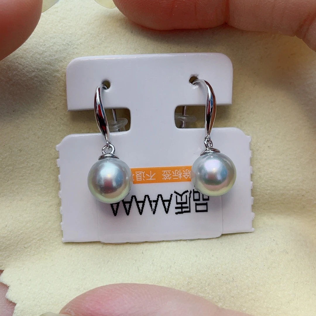银S925镶嵌海水珍珠耳饰w12