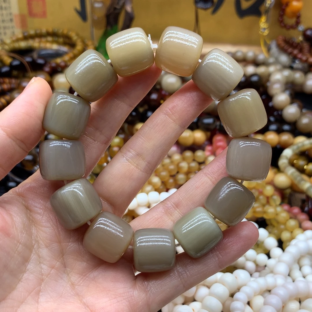 笑***生西藏牦牛角手串18mm白净料