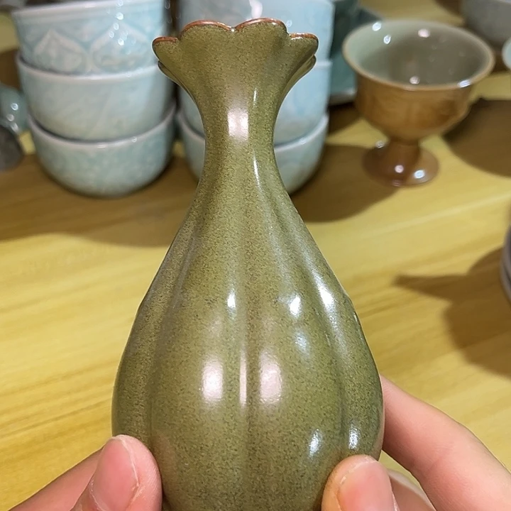 微瑕茶叶末花边花插