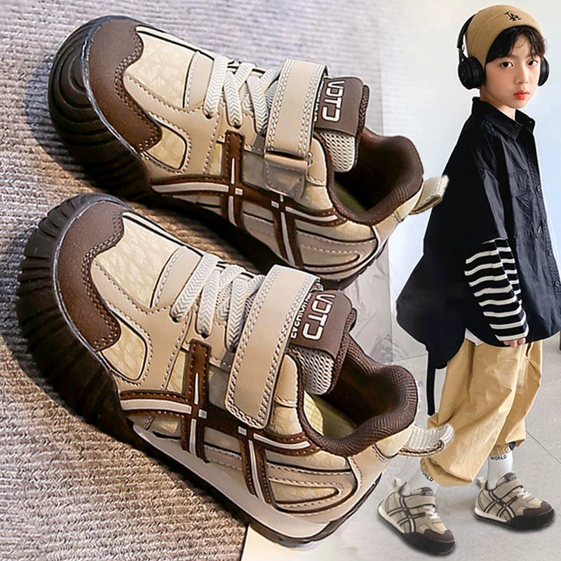 男童鞋子德训板鞋秋冬季2025新款软底儿童运动鞋中大童防滑跑步鞋