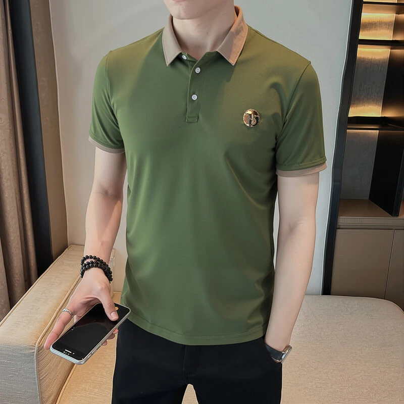 免烫水洗修身型夏季轻熟风Polo衫潮流商务polo休闲高档薄款时尚