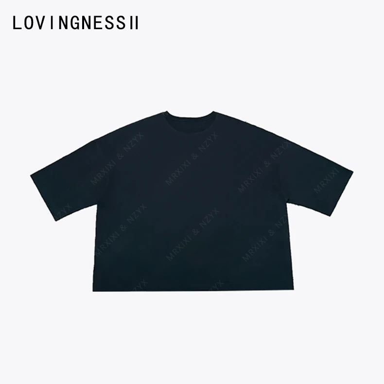 2025春夏新款小众设计简约宽松显瘦廓形百搭圆领短袖T恤上衣女