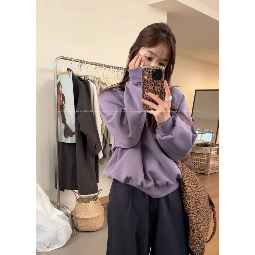 【mooi】'紫罗兰悸动'秋冬新款韩版ins风小众设计感卫衣