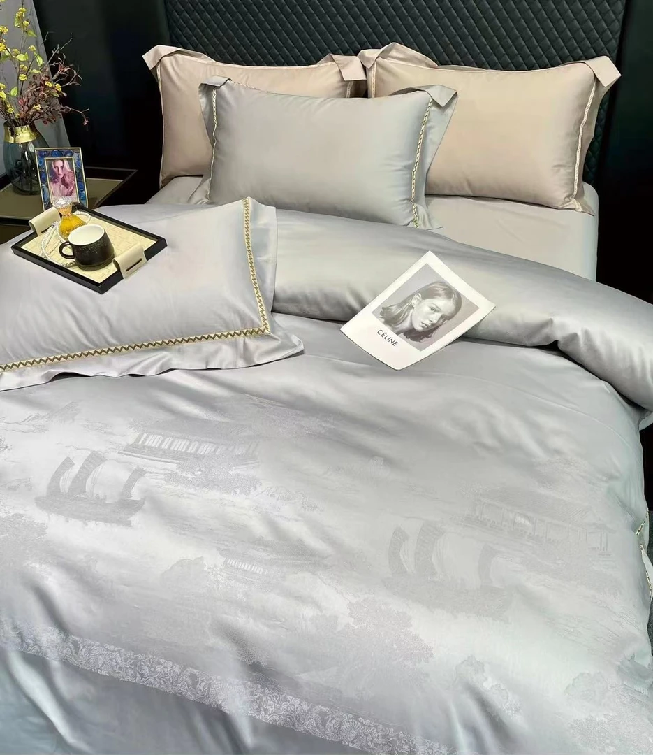 【轻奢系列长绒棉贡缎套件】高端全棉长绒棉贡缎四件套
