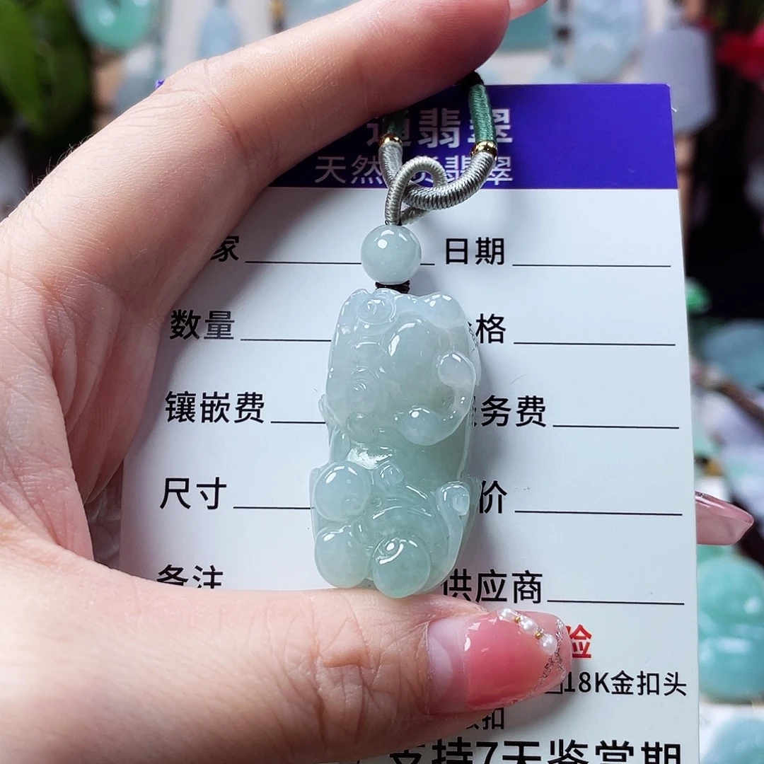 翡翠未镶嵌颈饰貔貅27