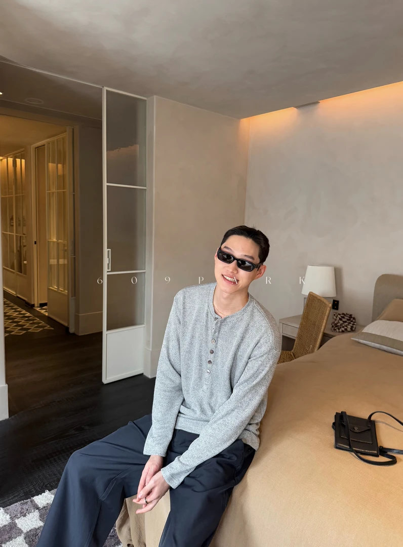 609PARK 复古肌理 针织亨利领长袖