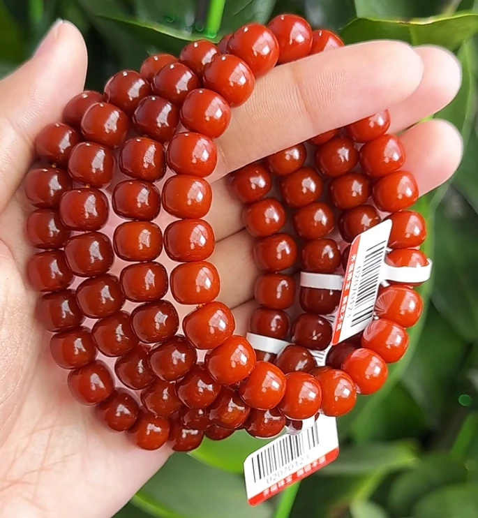 【齐福珠宝】XQ0123/8-9mm天然琥珀蜜蜡老蜡老型手串（多样性发其一）