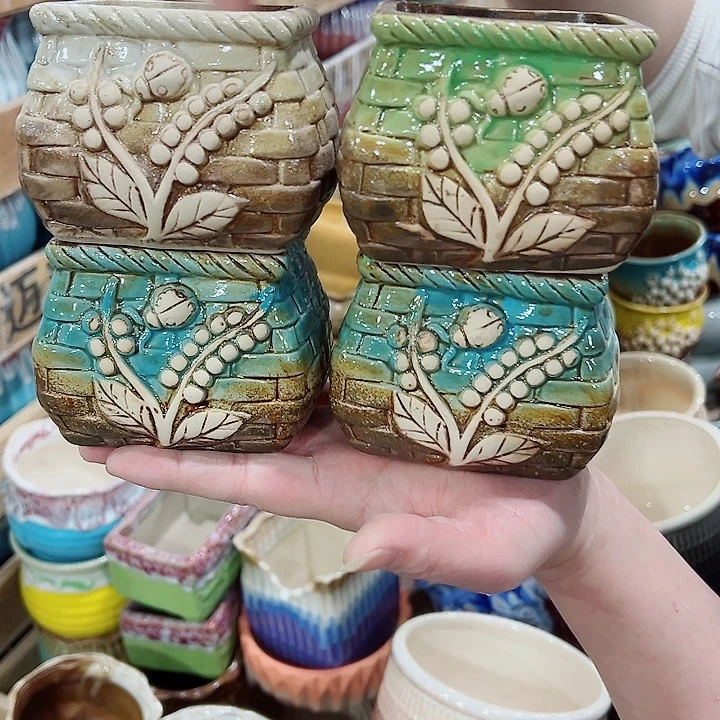 有孔，凑单福利满10元发货陶瓷多肉花盆！