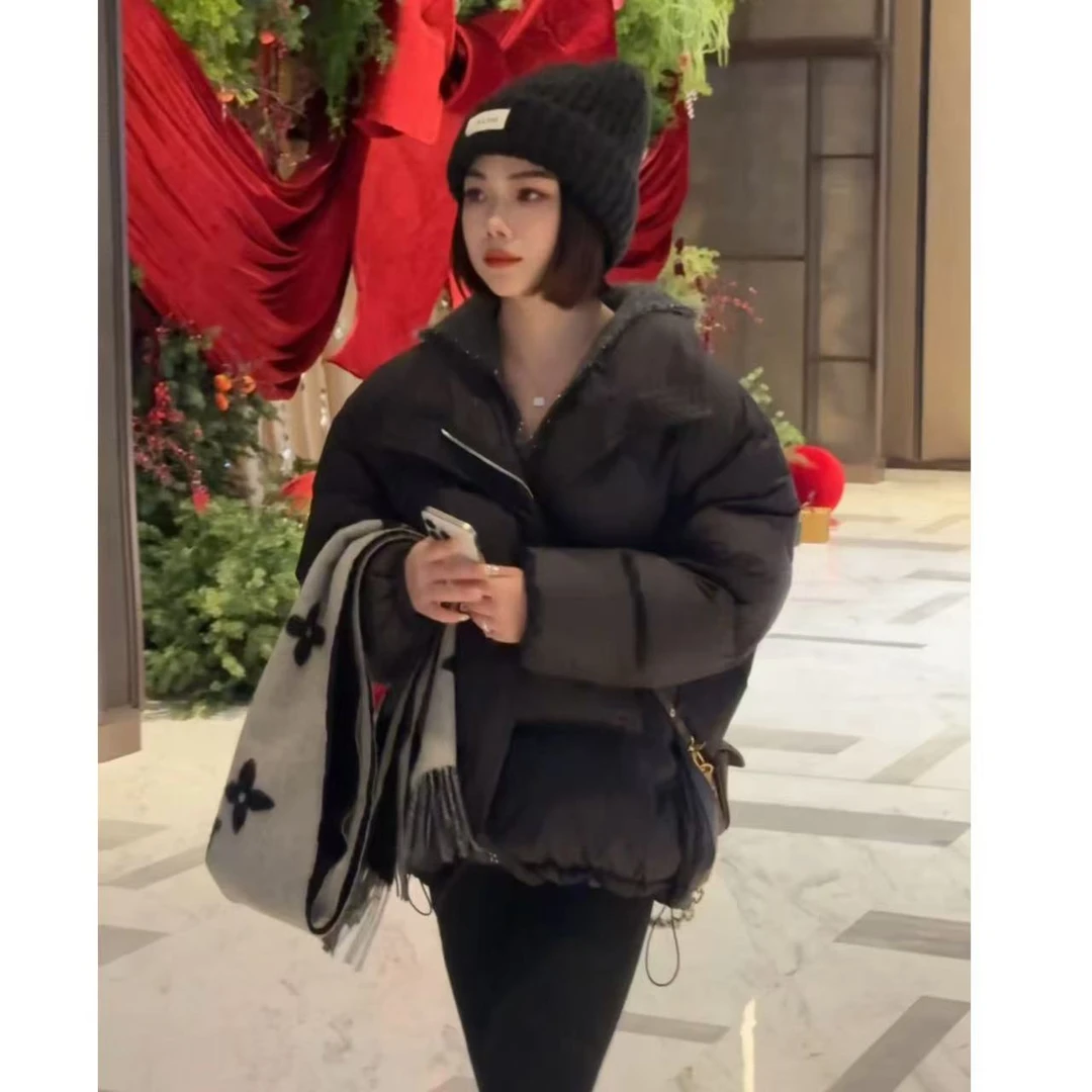 玳妮【漫不经心】冬季 立领半拉链韩系90羽绒服 休闲宽松短款面包服