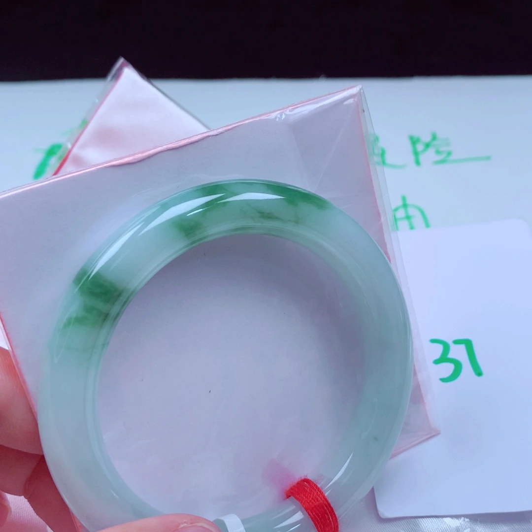 未镶嵌手镯翡翠缅甸天然A货翡翠手镯56.3圆条