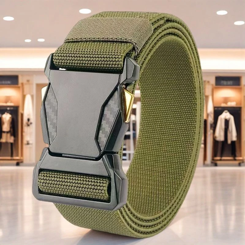 腰带新款男款战术男士插扣尼龙自动户外皮带工装帆布休闲运动裤带
