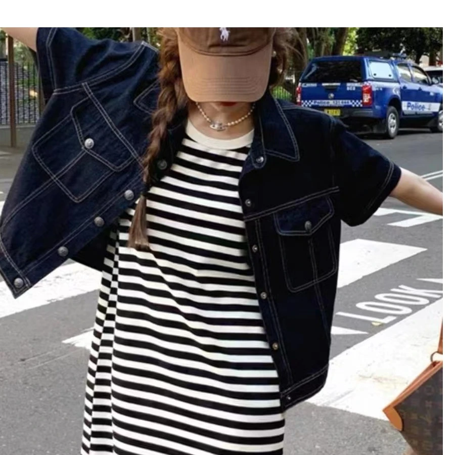 高级感夏季炸街百搭复古短袖外套