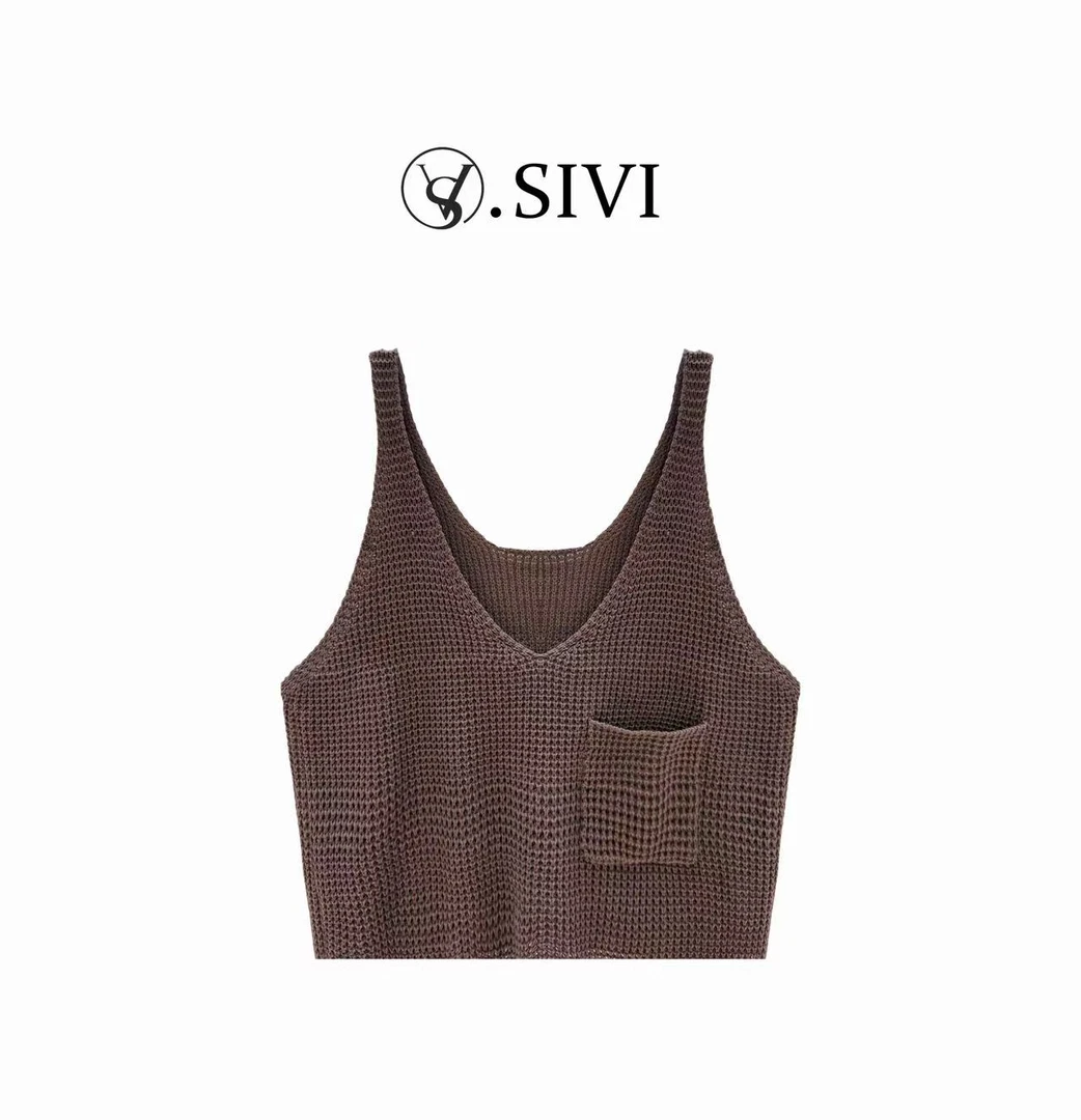 熙薇【百搭背心】2025早秋新款时尚休闲百搭毛衣背心H5236