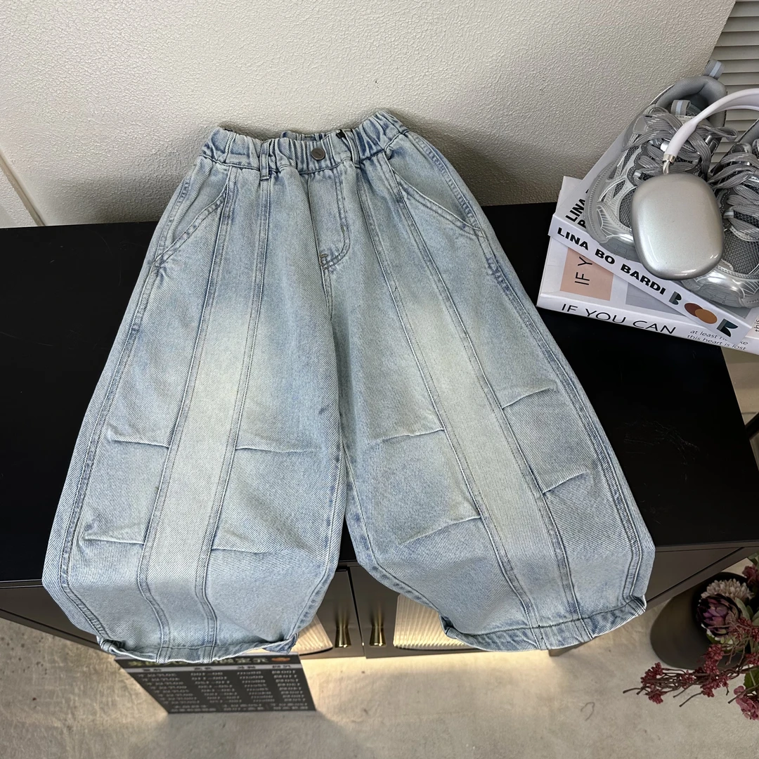 2025新款牛仔裤春秋款儿童春装直筒裤子男孩春季休闲长裤