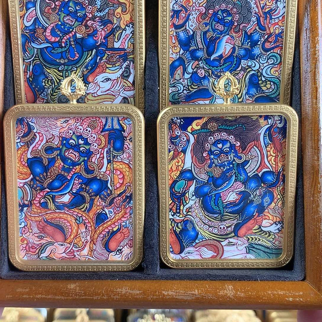 吊坠大黑天热贡纯手绘唐卡福利任选