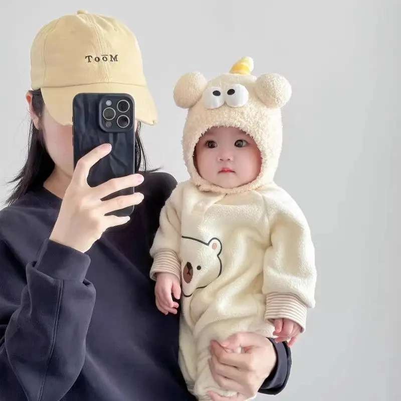 婴儿帽子秋冬款搞怪婴儿毛线护耳帽冬天男女宝宝保暖帽加厚包头帽