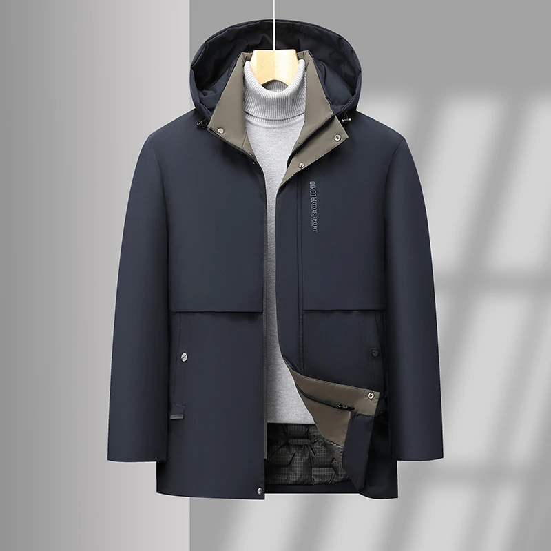 海宁高档男士派克服2025中老年爸爸棉袄加绒加厚保暖防风耐磨棉服