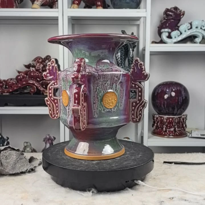 摆件吴*-钧瓷摆件神後鎮鈞瓷