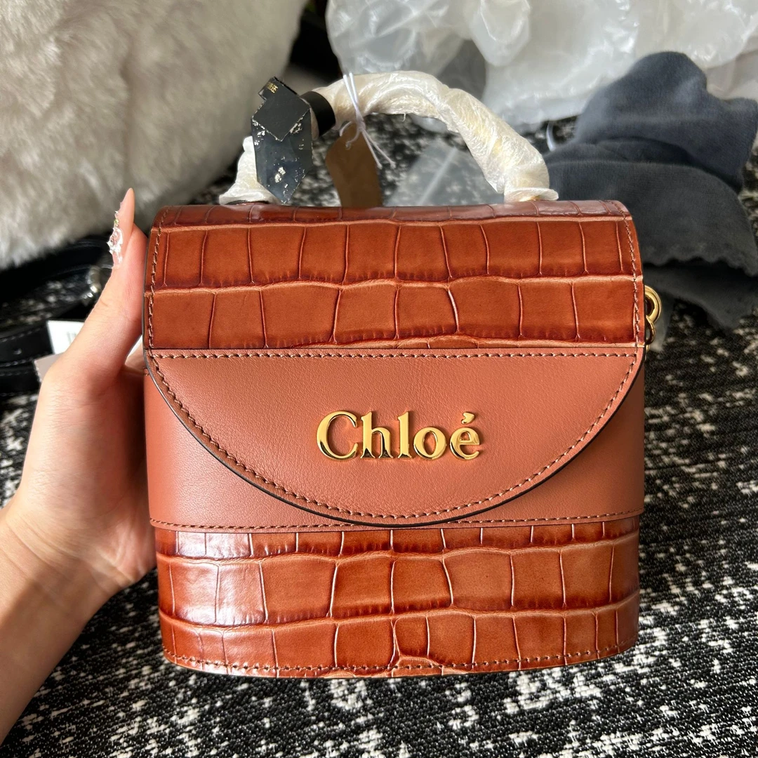 95新 Chloe/蔻依 【白菜】Abylock 焦糖色手提斜挎包/BGB501190001