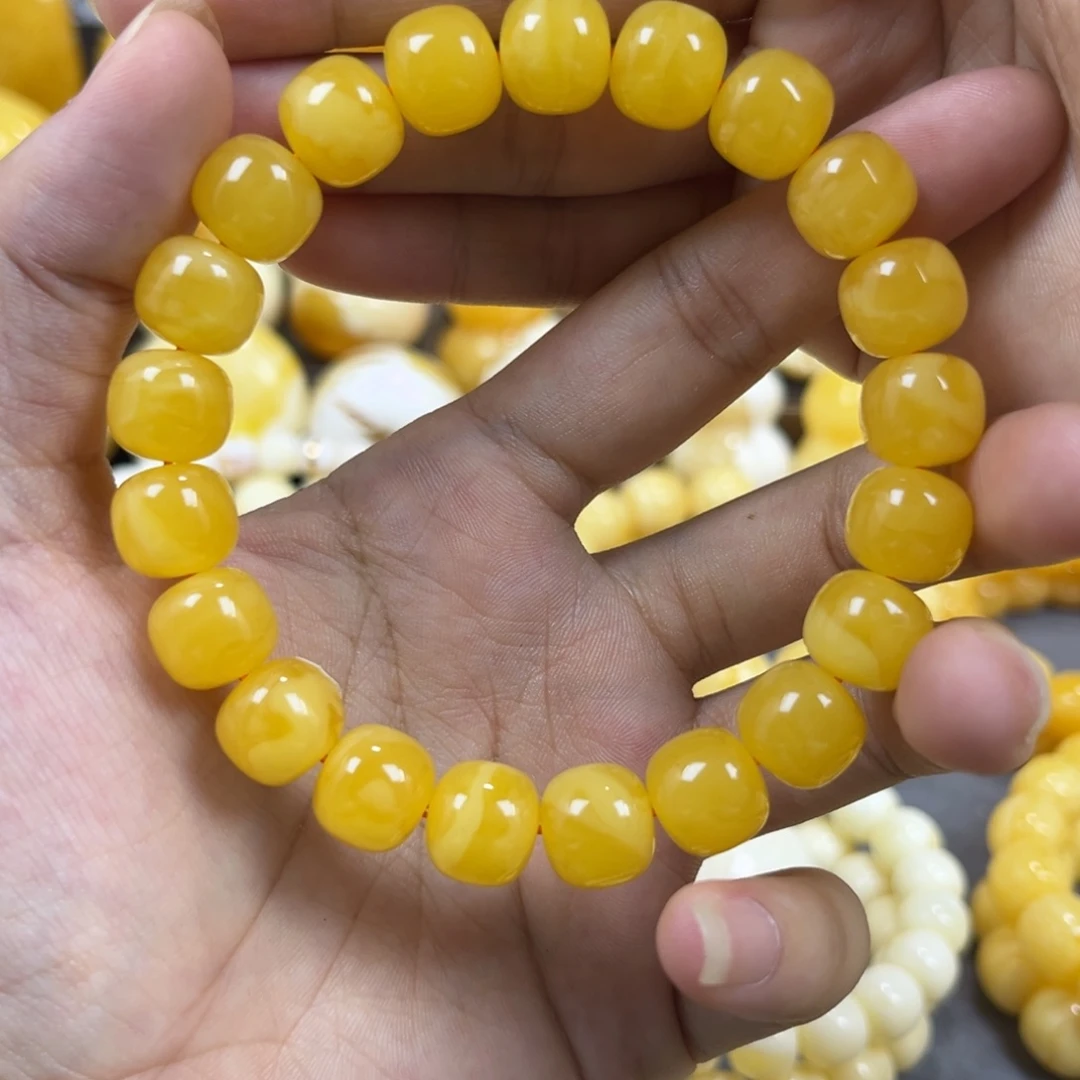 琥珀未镶嵌手串同料老邢手串11.2mm