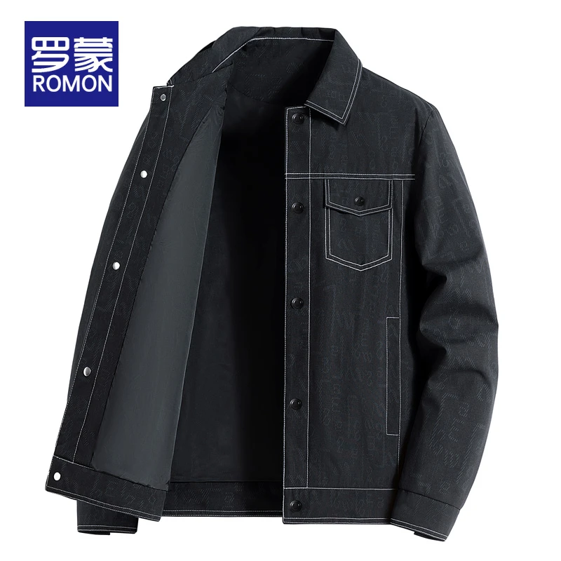 罗蒙秋季工装夹克男款爆款2025新款男士短款翻领休闲外套男春秋款