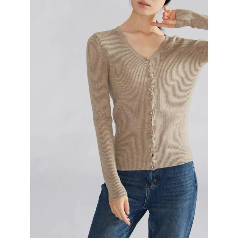 新款羊毛毛衣气质长袖针织短款百搭女士羊绒修身S037